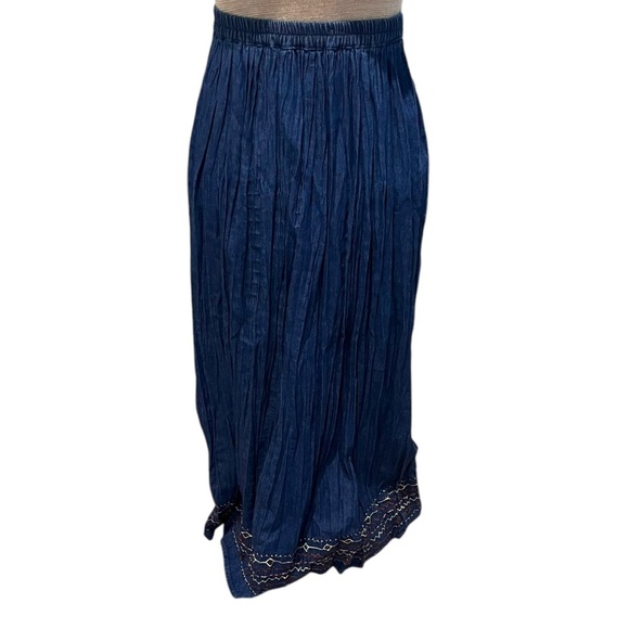 Vintage JM Collection Denim Skirt Maxi Long Womens Size M/L Western Cotton - Picture 1 of 7